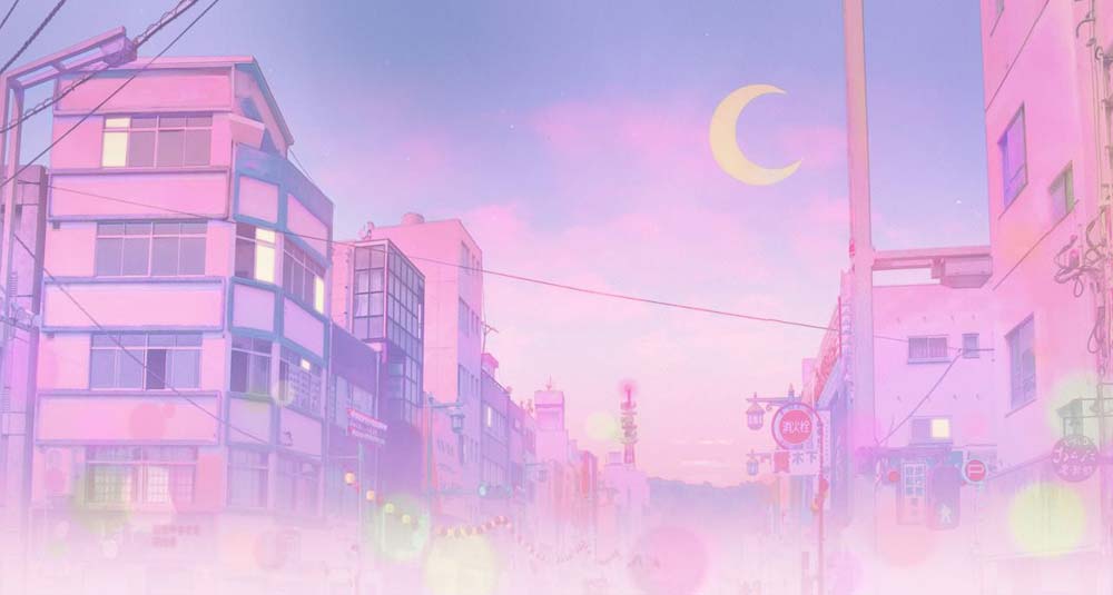 A backdrop from the iconic Shoujo anime Sailor Moon. Image source: WallpaperAccess. 