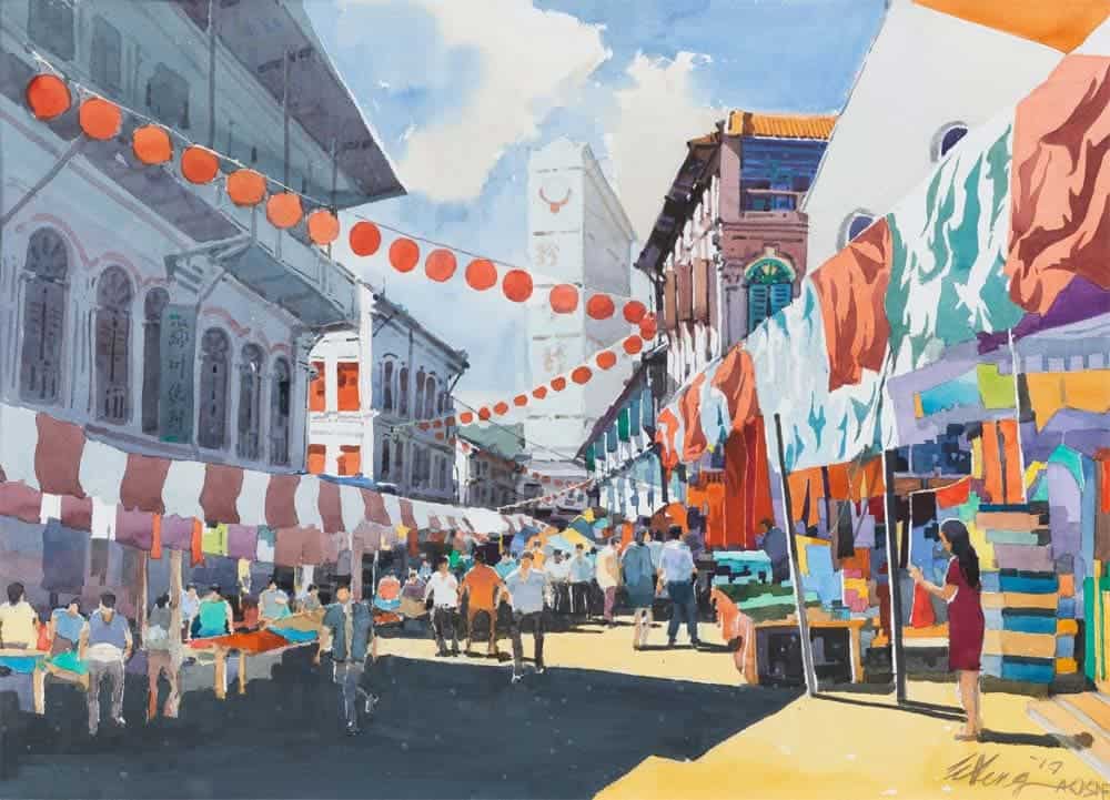 Ong Kim Seng’s Temple Street (California Style Series), 2019. Image courtesy of STPI.