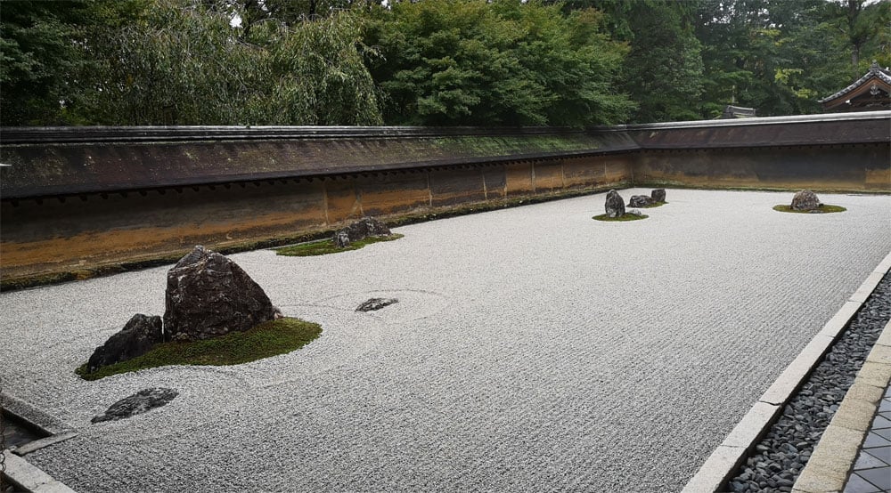 Ryōan-ji on an overcast morning