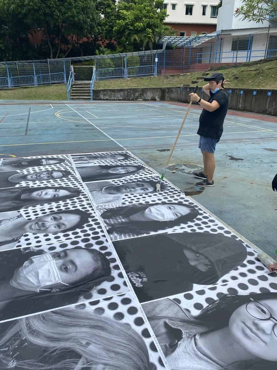 Installation of portraits for Inside Out Singapore at 37 Emerald Hill. Image credit: SIPF.