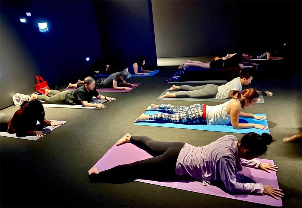 Participants doing Yin Yoga at SAM