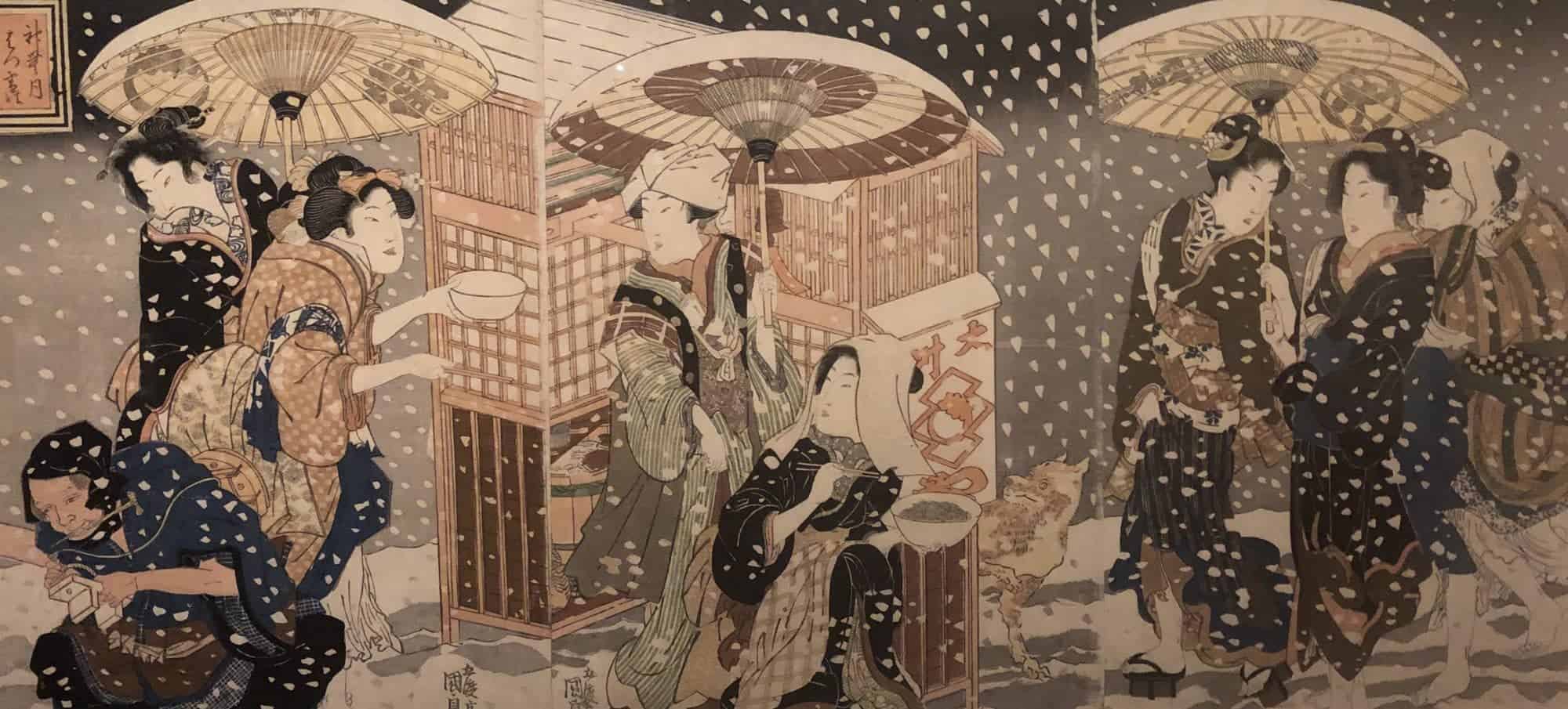 The Tenth Month: Streetwalkers in the First Snowfall,by Utagawa Kunisada