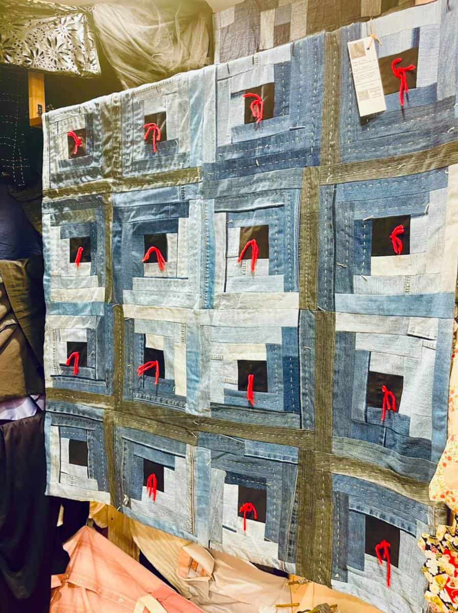 Yamuna Yeo of Makerlala.sg made this denim patchwork quilt from seven pairs of preloved jeans.