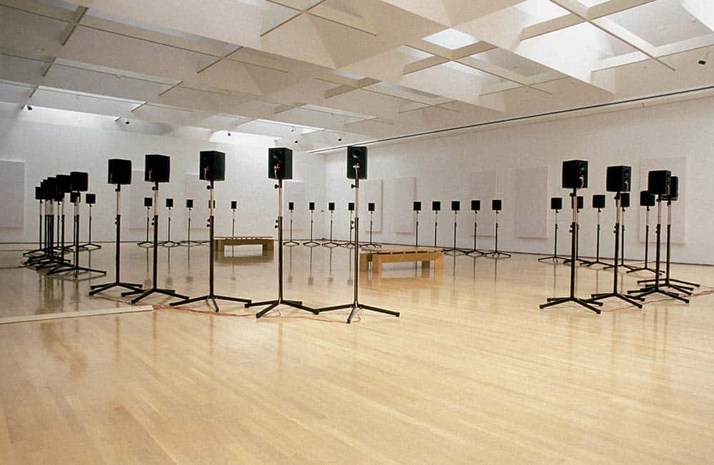Janet Cardiff’s The Forty Part Motet (A reworking of “Spem in Alium,” by Thomas Tallis 1556) (2001) 
