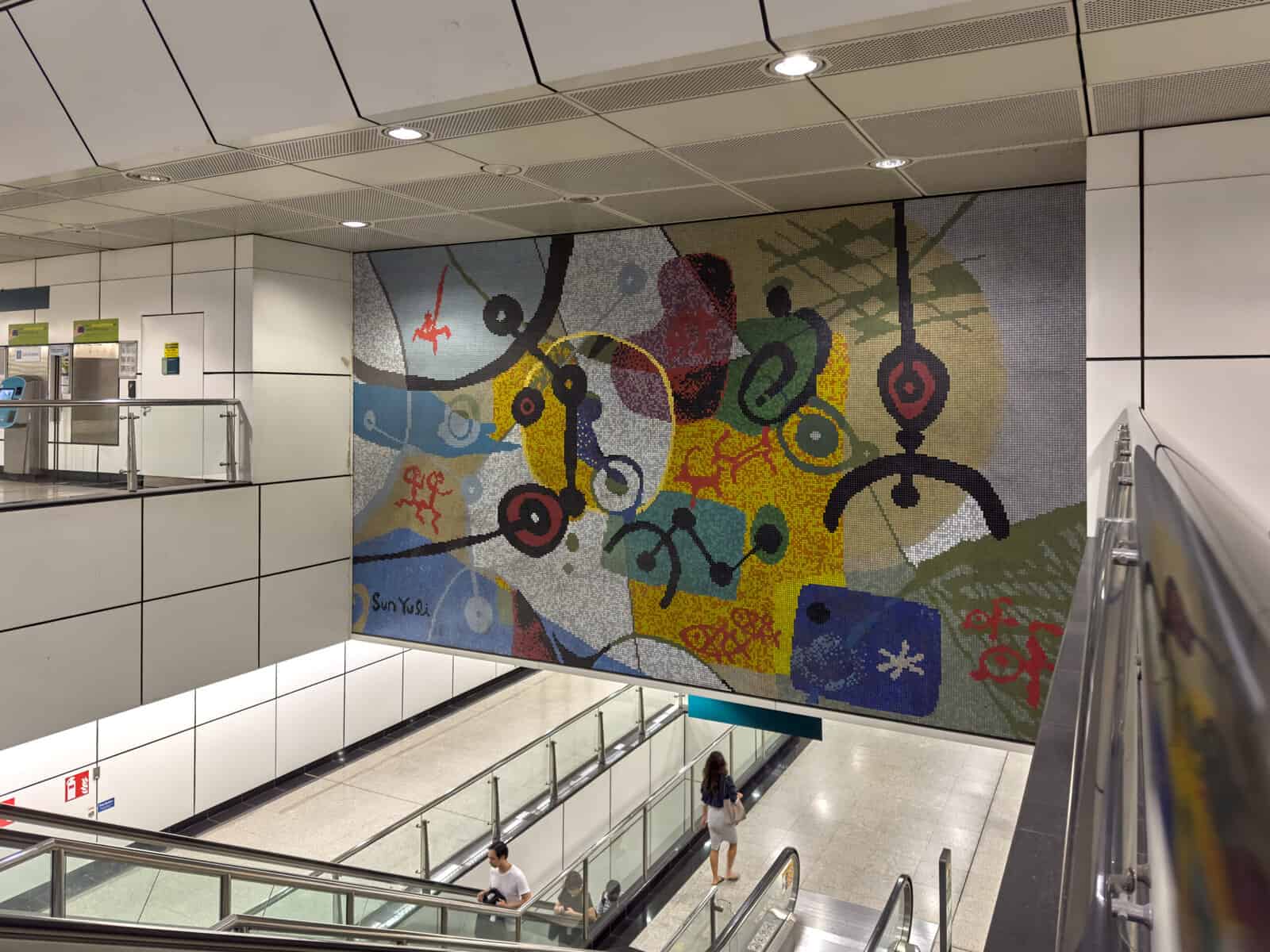 An artwork in MRT station. Image by Colin Wan. Courtesy of Art Outreach Singapore.
