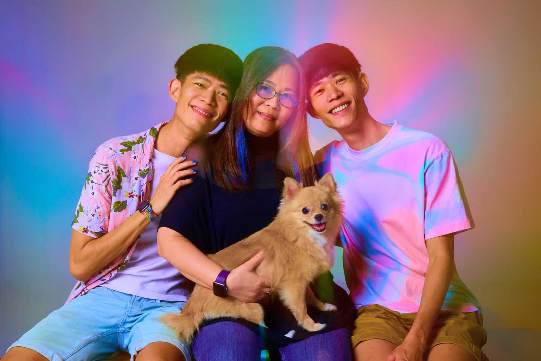 A photo from a sample Rainbow Families photoshoot in early 2023. Image courtesy of Rainbow Families, taken by Toh Xing Jie.