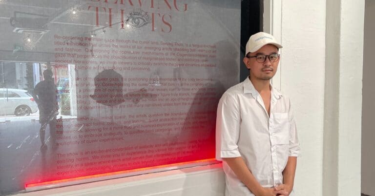 Curator Dylan Chan at Serving Thots at UltraSuperNew Gallery