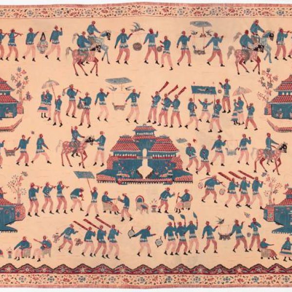 Kain panjang with procession of figures. Image courtesy of Asian Civilisations Museum